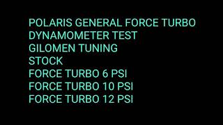 Polaris General 1000 Force Turbo Dyno Test Gilomen Innovations Tuning [upl. by Joanie]