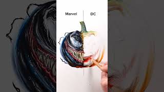 Draw Marvel vs DC art drawing shorts pumpkin halloween venom joker howtodraw [upl. by Corena322]