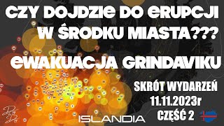 Miasto zagrożone erupcją wulkanu  EWAKUACJA GRINDAVIKU Islandia skrót wydarzeń cz2 [upl. by Rednael]