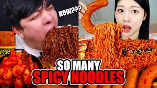 MUKBANGERS VS SPICY NOODLES [upl. by Elora]