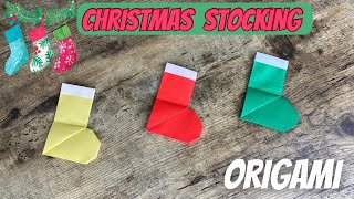 EASY CHRISTMAS STOCKING ORIGAMI STEP BY STEP CHRISTMAS CRAFT  DIY CHRISTMAS SOCKS DECORATION [upl. by Leicester]