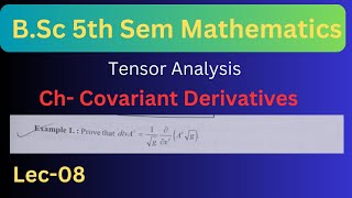 Covariant Derivatives Important Question Solution  BSc 5th Semester Maths By Anshumendra Sir [upl. by Bucher]