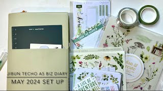 Jibun Techo  Functional Planner  May 2024 Monthly Setup ft Cocoa Daisy “From the Garden” [upl. by Blain]