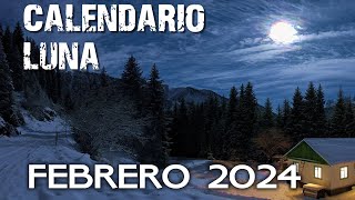 Calendario lunar para FEBRERO de 2024 fases lunares corte de pelo [upl. by Zarihs]