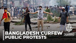 Bangladesh imposes curfew deploys army as job quota protests continue [upl. by Adnilre]