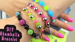 DIY Shamballa Bracelet How To Make Macrame Bracelets [upl. by Ahseyd]