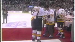 Normand Leveille gets one last skate at Boston Garden  September 26 1995 [upl. by Rimas]