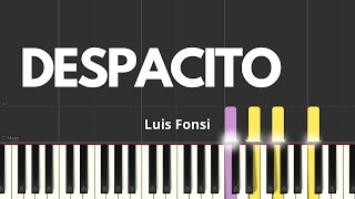 Despacito  Luis Fonsi  Piano Tutorial [upl. by Aihsatsan]