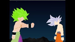 Mastered Ultra Instinct Goku Vs Broly Stick Fight [upl. by Hnaht]