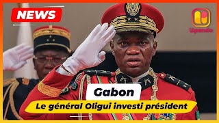 Gabon  Le général Oligui a prêté serment en tant que quotprésident de transitionquot [upl. by Anitroc906]