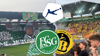 FC StGallen vs BSC YB  Stadionvlog  STGALLER CHOREO🤩  COMEBACK VON YB INNERT 8 MINUTEN😮🤯 [upl. by Gnuhn805]