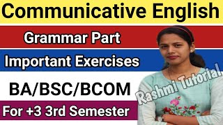 Communicative English  Grammar Part 1  For 3 3rd Semester  BABSCBCOM  Odisha [upl. by Castillo]