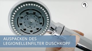 Legionellenfilter Duschkopf Safety Chrom  DUSCHVERBOT SOFORT VERHINDERN [upl. by Nrubyar]