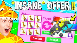 Trading ONLY GIRAFFES In Adopt Me Roblox [upl. by Bordy]