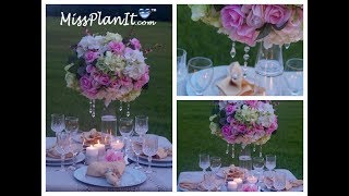 Tall Elegant Wedding Centerpiece  DIY  How To Create A Centerpiece Fit For A Princess [upl. by Floridia615]