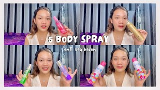 5 body spray anti bau badan 🙅🏻‍♀️  tiafebriutami [upl. by Matronna]