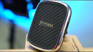 PITAKA MagEZ Mount Qi Magnetic Car Charger Awesome Wireless Charging Aramid Fiber phone mount [upl. by Obed587]