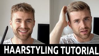 Haarstyling TUTORIAL für Männer bei kurzen Haaren ● HAIRSTYLE [upl. by Zetnahs]