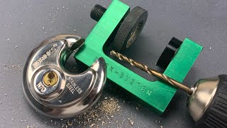 1050 The “Disc Buster” Padlock Drilling Jig [upl. by Roselle]