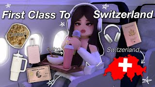 Flying First Class to Switzerland alone  Bloxburg Roleplay  wvoices [upl. by Marciano453]