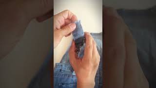 How to attach your overall buckle denim jeans jumpsuit buckle tutorial 葫芦口牛仔吊带教学 [upl. by Shuler147]