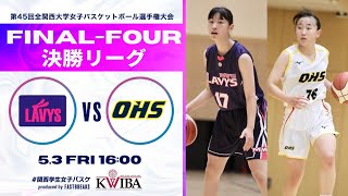 【全関西大学女子バスケ】武庫川女子大学vs大阪人間科学大学［第45回全関西大学女子バスケットボール選手権大会］ [upl. by Koloski748]