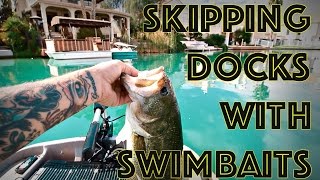 Skipping docks with swim baits for largemouth bass [upl. by Clive]