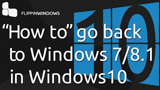 How to revert to Windows 781 from upgrading to Windows 10 [upl. by Virgina]