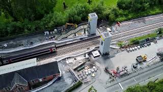 Newtown Powys train station construction update  Cambrian line  21st May 2024  drone video [upl. by Notyap]