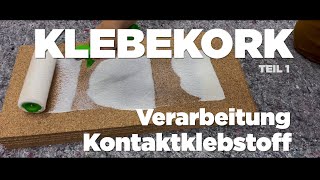 KLEBEKORK verlegen  Der KLEBERAUFTRAG auf die Korkplatten und den Untergrund [upl. by Ellen]