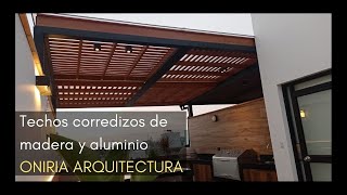 Techos sol y sombra corredizos de aluminio y madera para terrazas patios lavanderías y exteriores [upl. by Isidro]