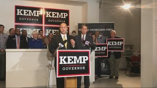 Hunter Hill endorses Brian Kemp in Georgia GOP Governor runoff race [upl. by Okram199]