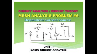 Mesh analysis with dependent current source  Circuit analysis  circuit theory [upl. by Akehsar701]