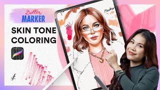 Fashion Illustration Skin Tone  Made Easy with Procreate ✏️👚 [upl. by Werdnael857]