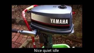 Yamaha 4hp 2stroke Outboard motor  coldstart sequence [upl. by Mcnally]