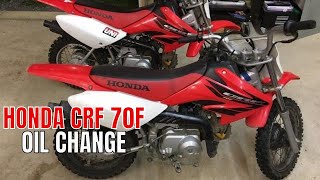 HONDA CRF 70F OIL CHANGE [upl. by Hnahc977]