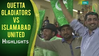 PSL 2017 Match 17 Quetta Gladiators vs Islamabad United Highlights [upl. by Balthazar238]