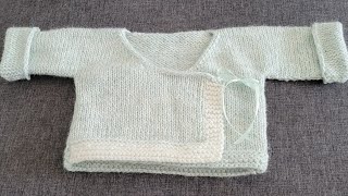 Layette brassière au tricot en une seule pièce [upl. by Apicella]