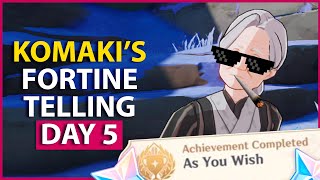 Komaki’s Fortune Telling DAY 5 As You Wish Achievement amp 3 Chests Genshin Impact 2 1 [upl. by Eciram770]