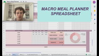 Macro Meal Planner Spreadsheet with Recipe Calories Calculator Healthy Lifestyle [upl. by Peggir242]