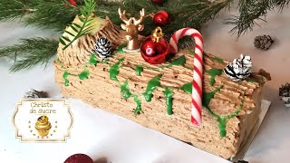 🎄recette de la bûche de Noël 🎅  génoise ganache montée chocolat lait praliné sirop clémentine [upl. by Josephina]