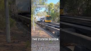 Bus drives from road onto rail track 😮🤯  🎥 sigorvision [upl. by Oderfodog]