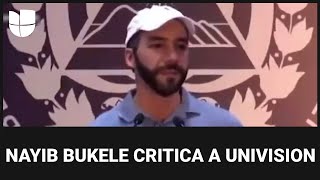 Bukele critica la cobertura de Univision en rueda de prensa tras ser reelegido presidente [upl. by Ahsia868]