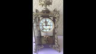 1904 Ansonia Viscount Crystal Regulator Clock [upl. by Lanevuj774]