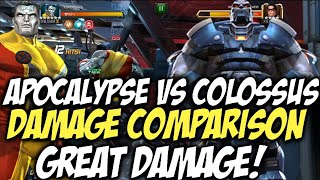 Colossus Vs Apocalypse Damage Comparison  Mutant Powerhouses  Marvel Contest Of Champions [upl. by Ursulette94]