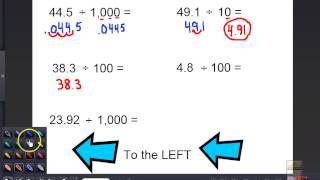 Dividing Decimals by 10 100 amp 1000 [upl. by Aicenet]