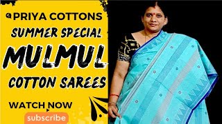 Summer Special Latest Mulmul Cotton Sarees Best for Daily use  Wholesale Store 99856 92476 [upl. by Yenduhc]