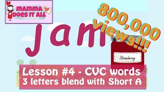 Lesson 4  Three Letter blends  Short quotAquot CVC words Step by step Learning to Read Phonetically [upl. by Copp]