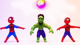 HomemAranha Hulk e Relâmpago Marquinhos se divertem dançando disco  Stop Motion para as criança [upl. by Gradey]