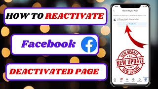 how to reactivate deactivated facebook pagereactivate facebook page2024 [upl. by Ochs]